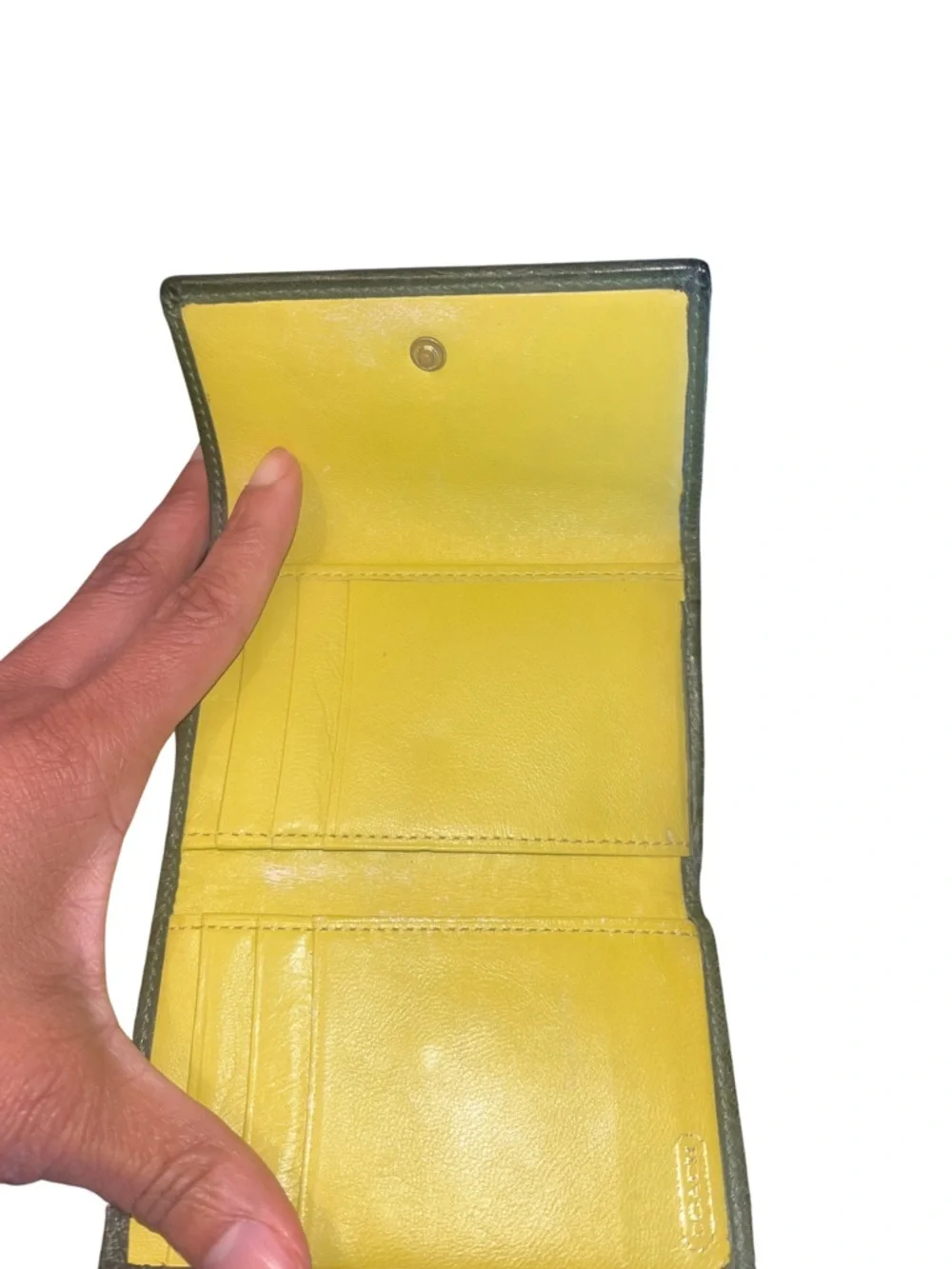 Coach Leatherware Black & Canvas Trifold Wallet - Picture 10 of 13